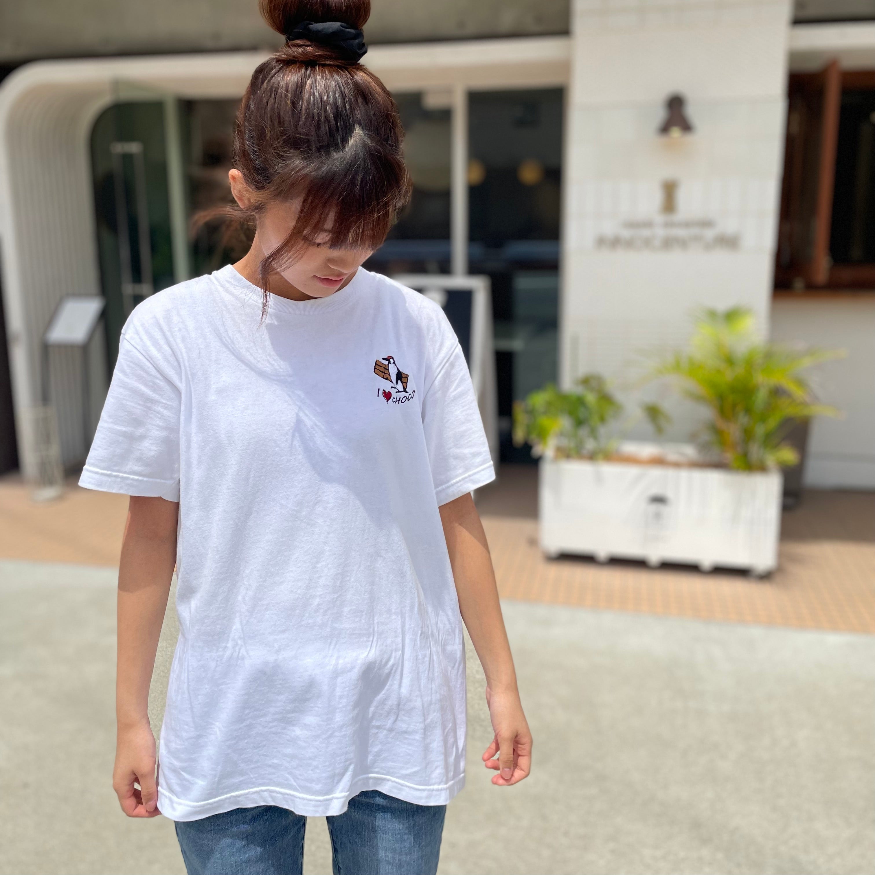 ペンギン刺繍Tシャツ　