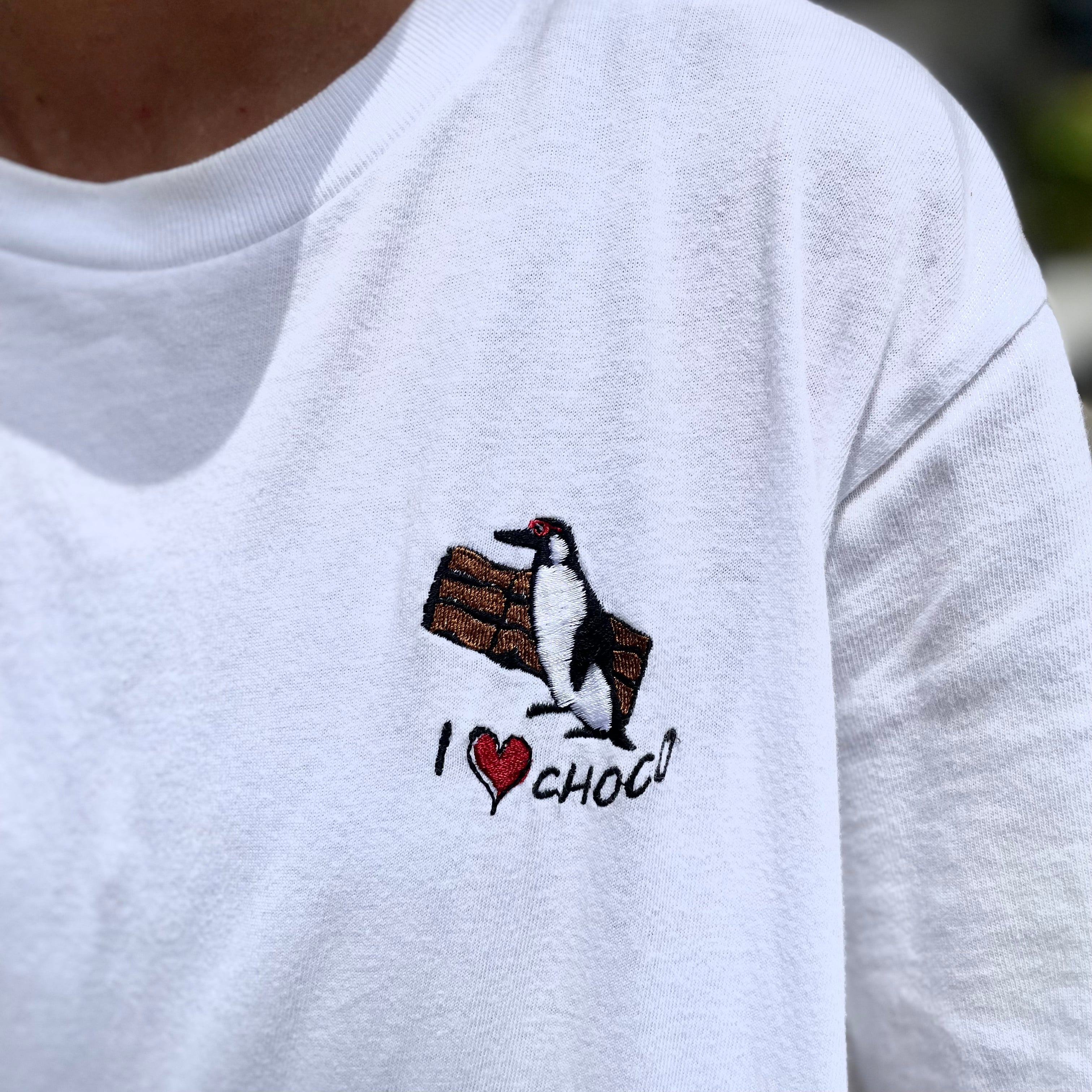 ペンギン刺繍Tシャツ　